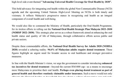 Congratulating the Honourable Minister of Health on Leading Malaysia’s Delegation to WHA78 and Championing Oral Health